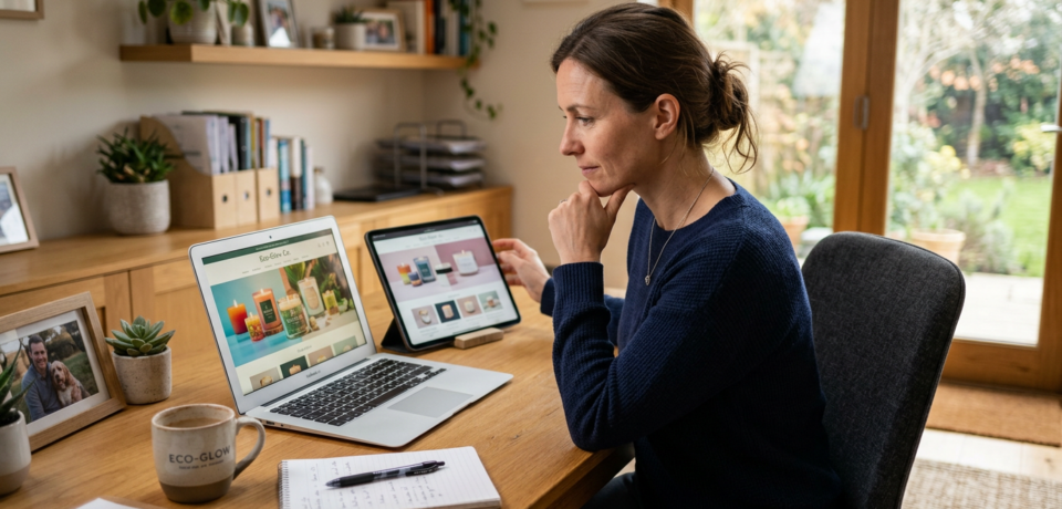 A12B1_A small business owner sitting at a desk