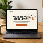 A22_A clean minimal landing page displayed on a laptop with a clear headline